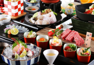 【お料理重視｜夕朝部屋食】神戸牛と瀬戸の至宝を食す会席